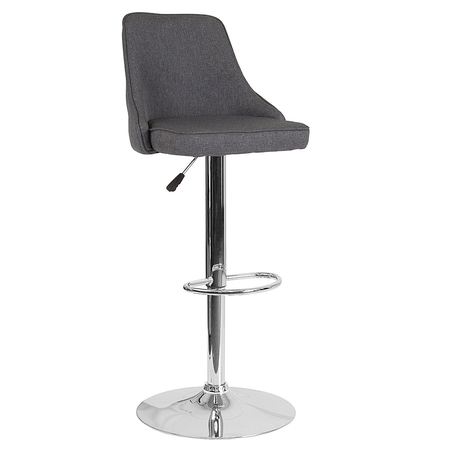 Flash Furniture - Trieste Contemporary Adjustable Height Barstool - Dark Gray Fabric_0