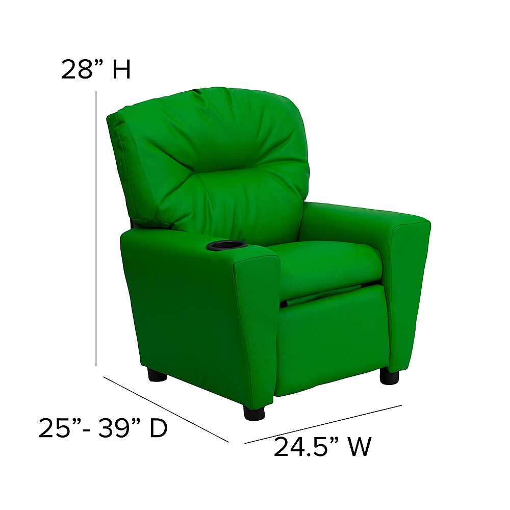 Flash Furniture - Contemporary Kids Recliner with Cup Holder - Green Vinyl_7