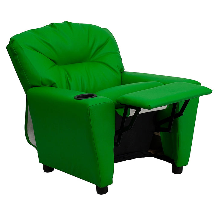 Flash Furniture - Contemporary Kids Recliner with Cup Holder - Green Vinyl_4