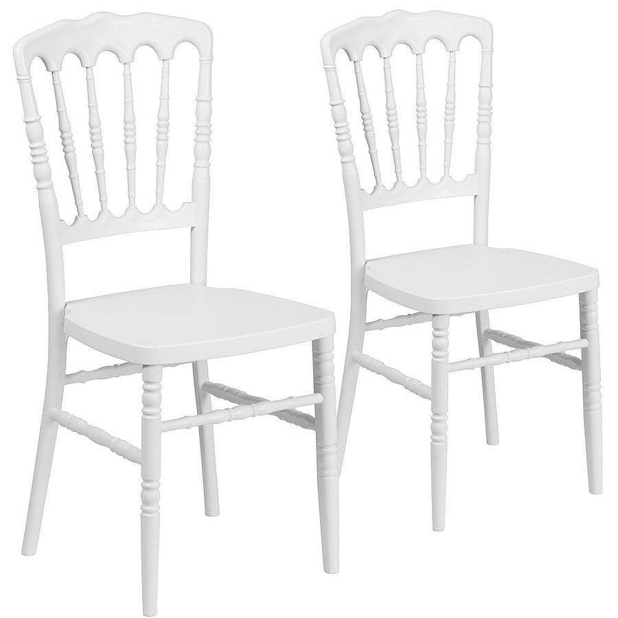 Flash Furniture - 2 Pack HERCULES Series Resin Stacking Napoleon Chair - White_0