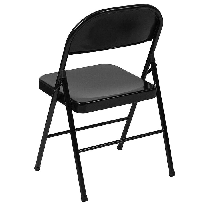 Flash Furniture - 4 Pack HERCULES Series Double Braced Metal Folding Chair - Black_5