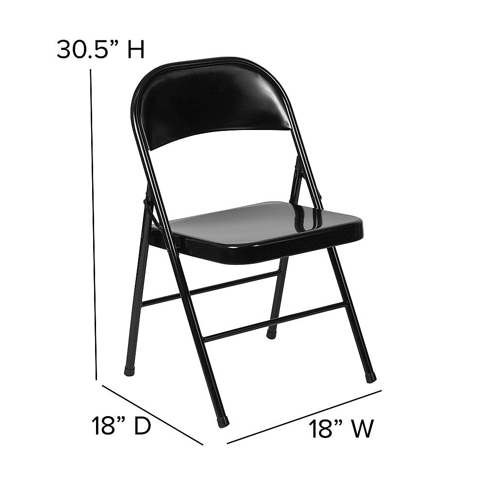 Flash Furniture - 4 Pack HERCULES Series Double Braced Metal Folding Chair - Black_11