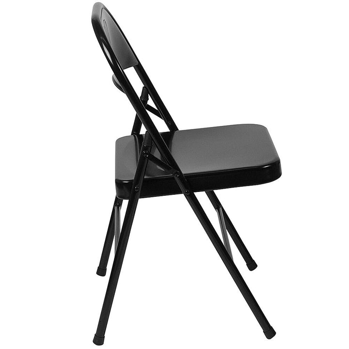 Flash Furniture - 4 Pack HERCULES Series Double Braced Metal Folding Chair - Black_10