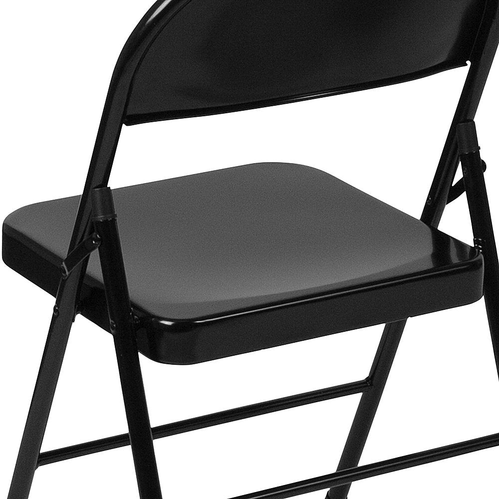 Flash Furniture - 4 Pack HERCULES Series Double Braced Metal Folding Chair - Black_8