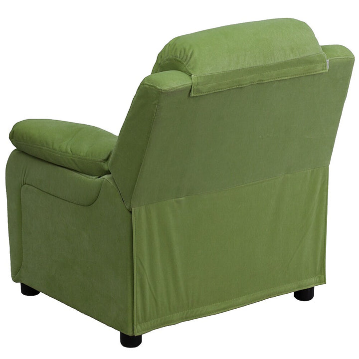 Flash Furniture - Deluxe Padded Contemporary Kids Recliner with Storage Arms - Avocado Microfiber_6