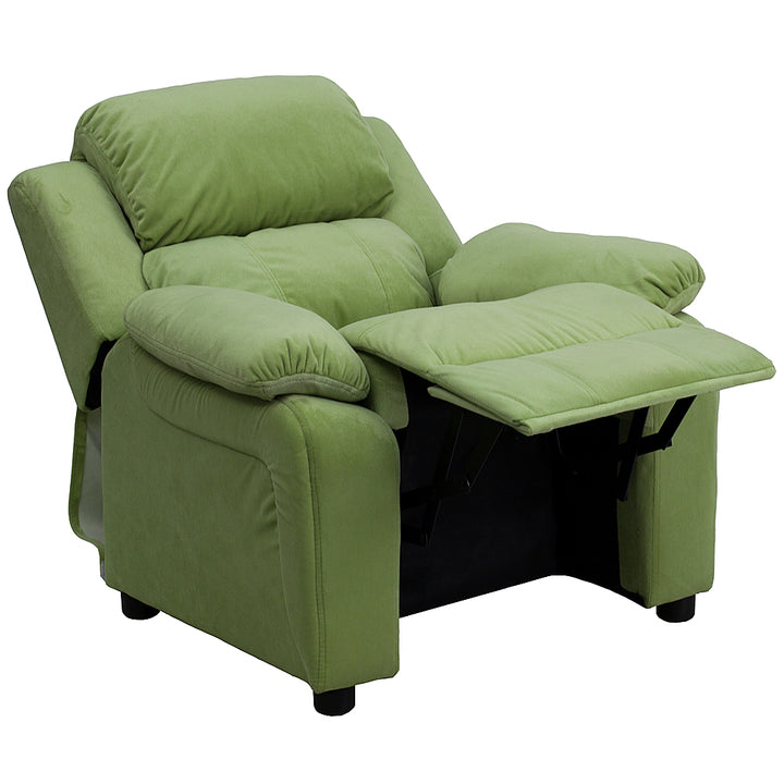 Flash Furniture - Deluxe Padded Contemporary Kids Recliner with Storage Arms - Avocado Microfiber_5
