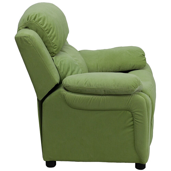Flash Furniture - Deluxe Padded Contemporary Kids Recliner with Storage Arms - Avocado Microfiber_4