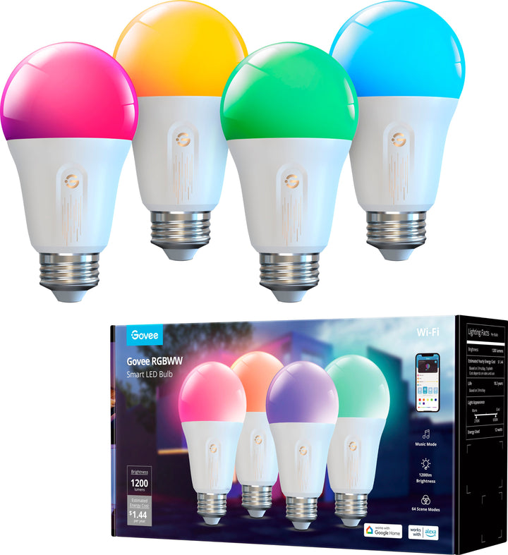 Govee - Wi-Fi 1200LM RGBWW LED Bulb 4 pack_0