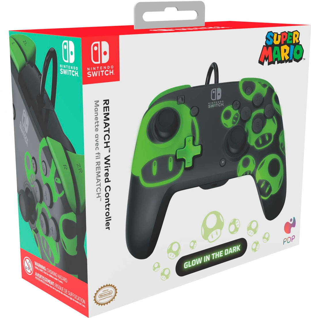 PDP - REMATCH Wired Controller: 1-Up Glow in the Dark_4