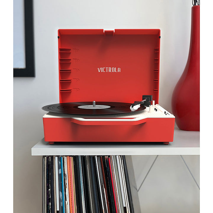 Victrola - Re-Spin Sustainable Bluetooth Suitcase Record Player - Poinsettia Red_16