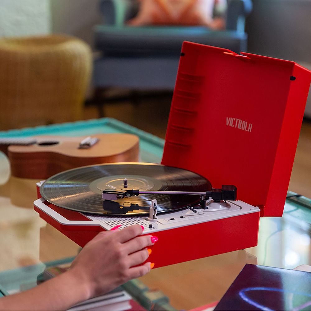 Victrola - Re-Spin Sustainable Bluetooth Suitcase Record Player - Poinsettia Red_1