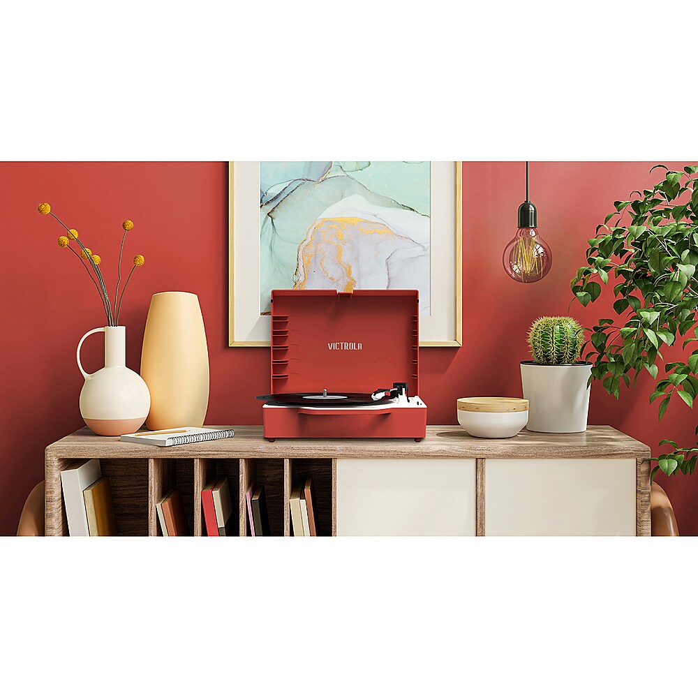 Victrola - Re-Spin Sustainable Bluetooth Suitcase Record Player - Poinsettia Red_13