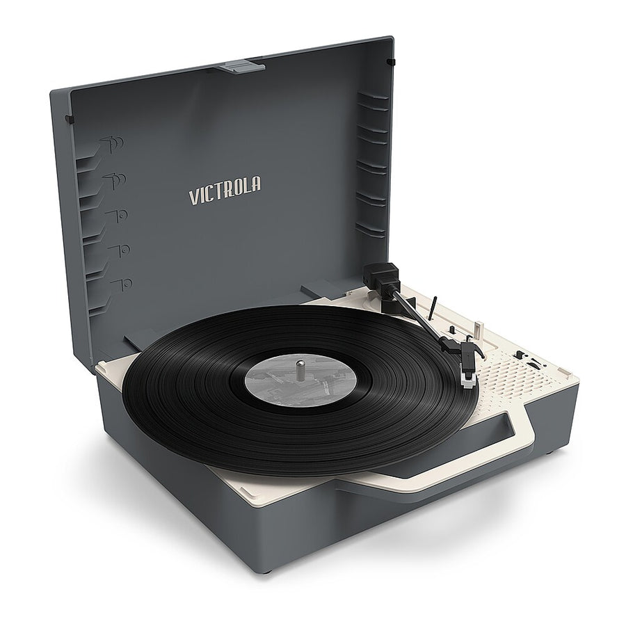 Victrola - Re-Spin Sustainable Bluetooth Suitcase Record Player - Graphite Grey_0