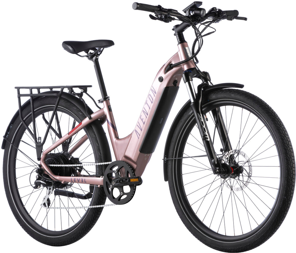 Aventon - Level.2 Commuter Step-Through eBike w/ up to 60 miles Max Operating Range and 28 MPH Max Speed - Himalayan Pink_1