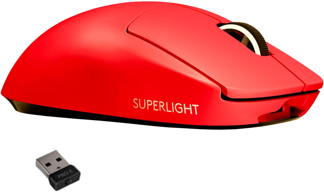 Logitech - PRO X SUPERLIGHT Lightweight Wireless Optical Gaming Mouse with HERO 25K Sensor - Red_0