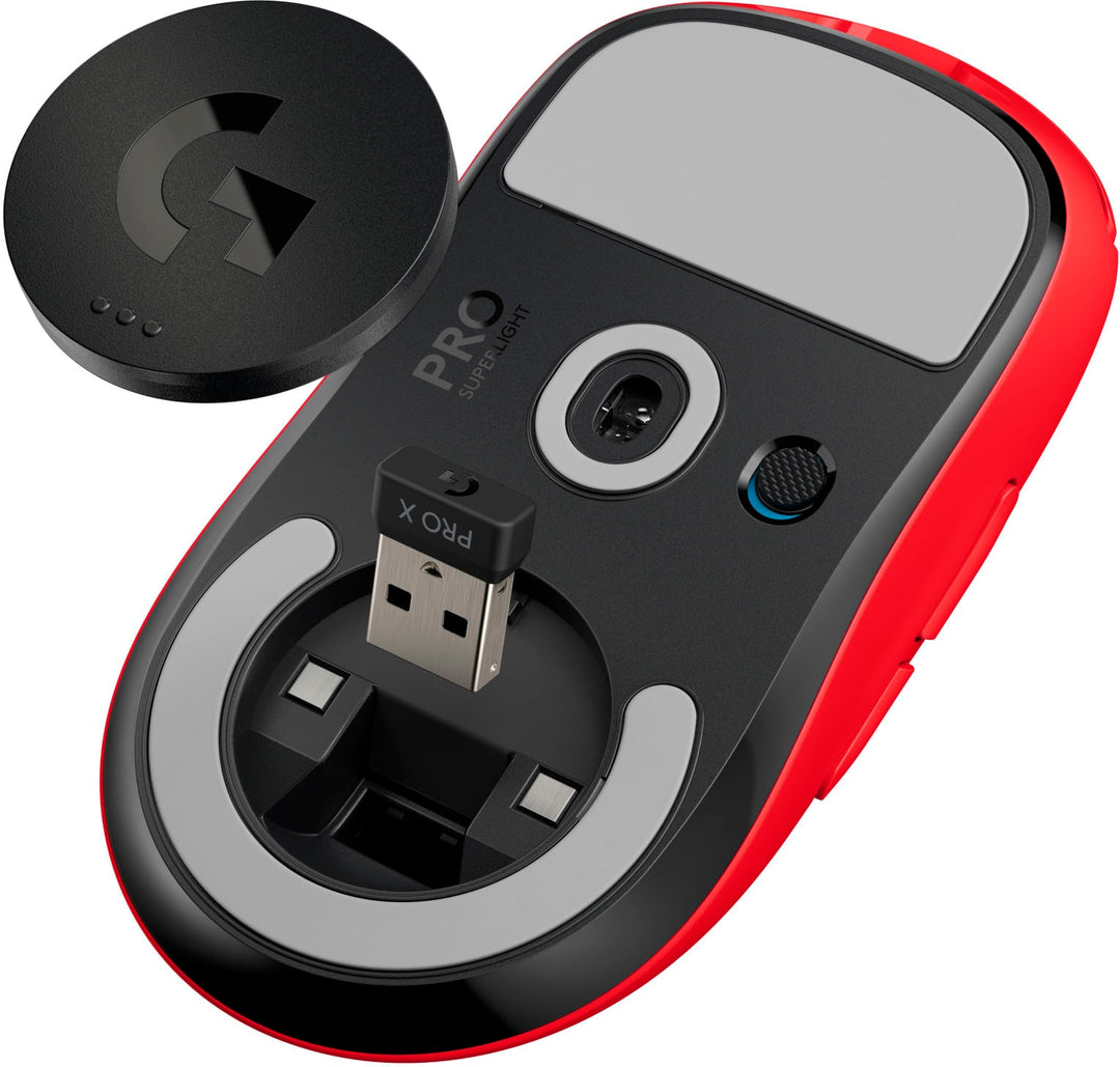 Logitech - PRO X SUPERLIGHT Lightweight Wireless Optical Gaming Mouse with HERO 25K Sensor - Red_5