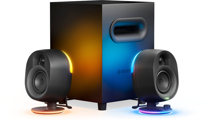 SteelSeries - Arena 7 2.1 Bluetooth Gaming Speakers with RGB Lighting (3 Piece) - Black_0