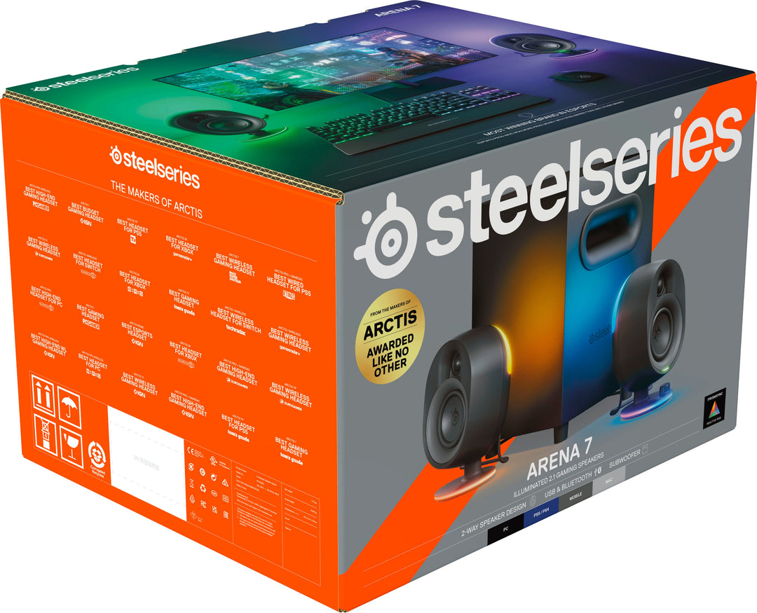 SteelSeries - Arena 7 2.1 Bluetooth Gaming Speakers with RGB Lighting (3 Piece) - Black_6