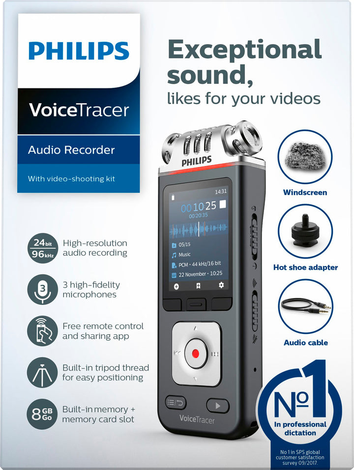Philips - VoiceTracer DVT7110 Audio with Video Recorder - Silver_2