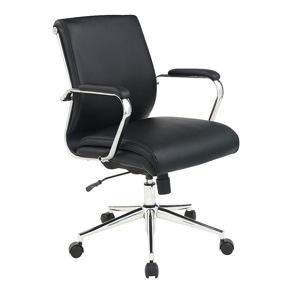 Office Star Products - Mid Back Antimicrobial Fabric Chair - Dillon Steel_1