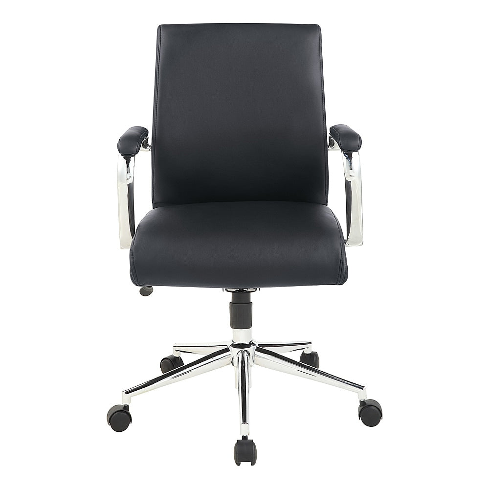 Office Star Products - Mid Back Antimicrobial Fabric Chair - Dillon Steel_0