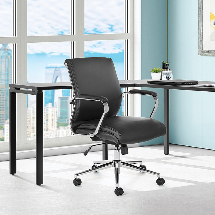 Office Star Products - Mid Back Antimicrobial Fabric Chair - Dillon Steel_6