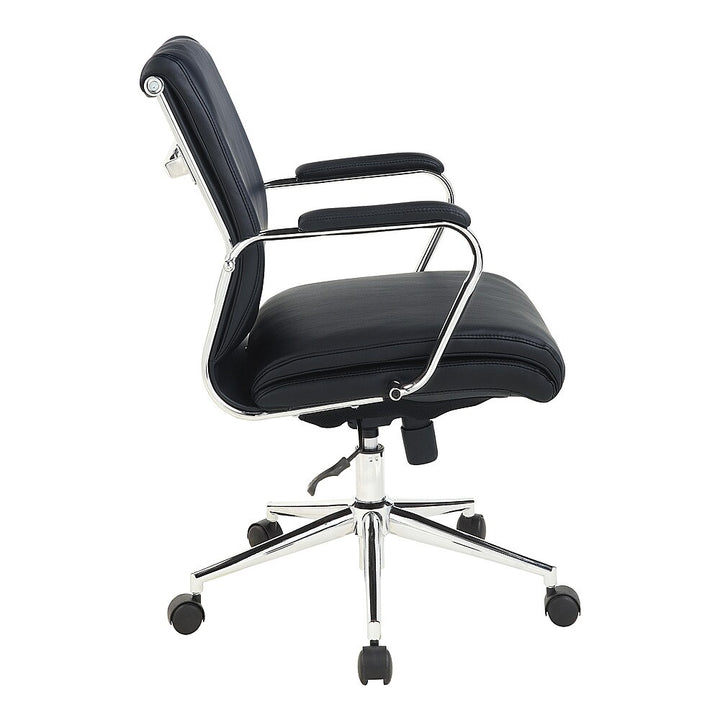 Office Star Products - Mid Back Antimicrobial Fabric Chair - Dillon Steel_2