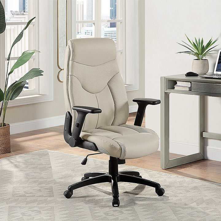 Office Star Products - Exec Bonded Leather Office Chair - Taupe_8