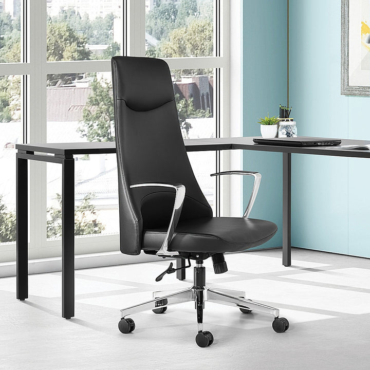 Office Star Products - High Back Antimicrobial Fabric Office Chair - Dillon Black_6