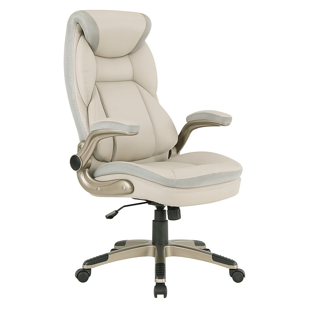 Office Star Products - Exec Bonded Lthr Office Chair - Taupe / Cocoa_1