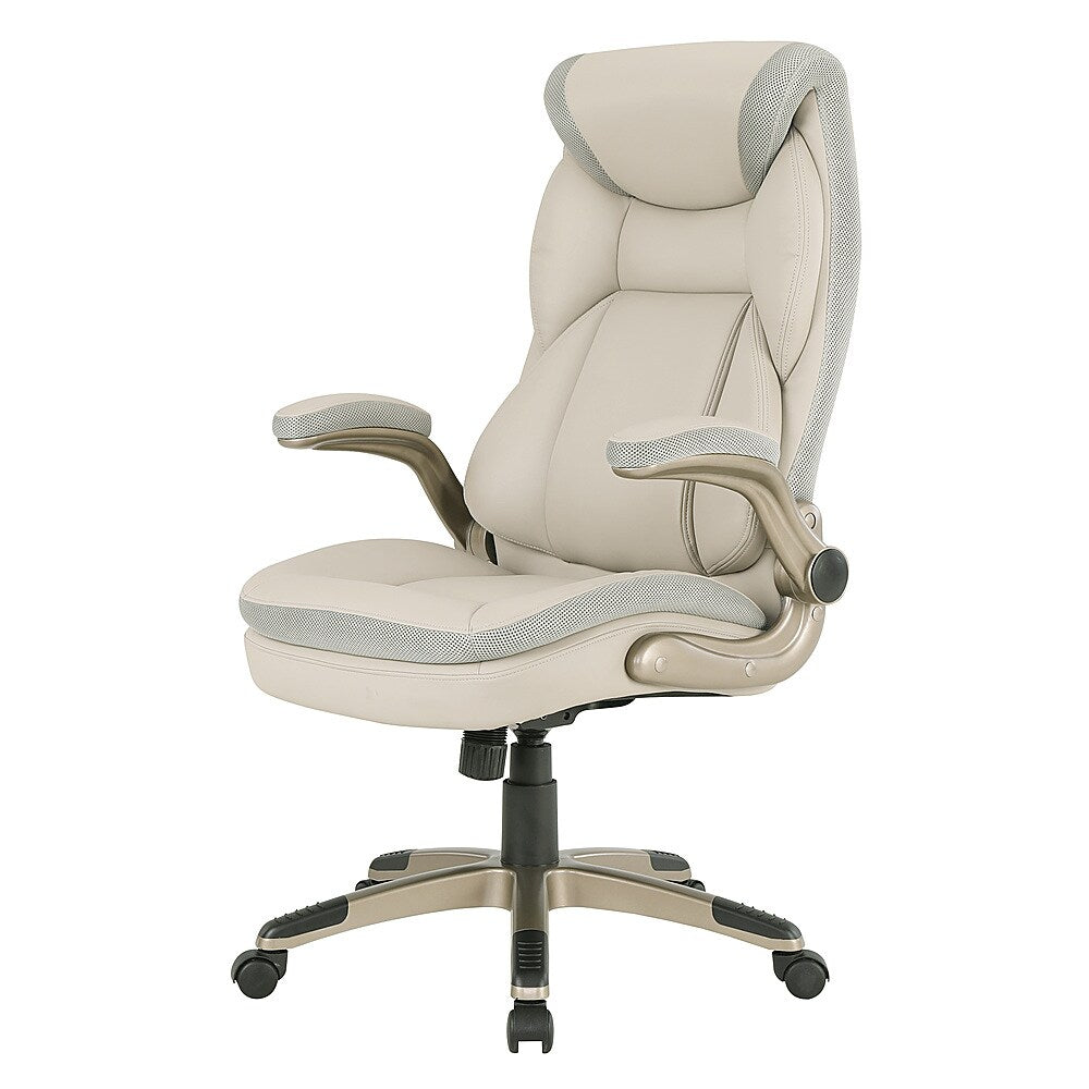 Office Star Products - Exec Bonded Lthr Office Chair - Taupe / Cocoa_10