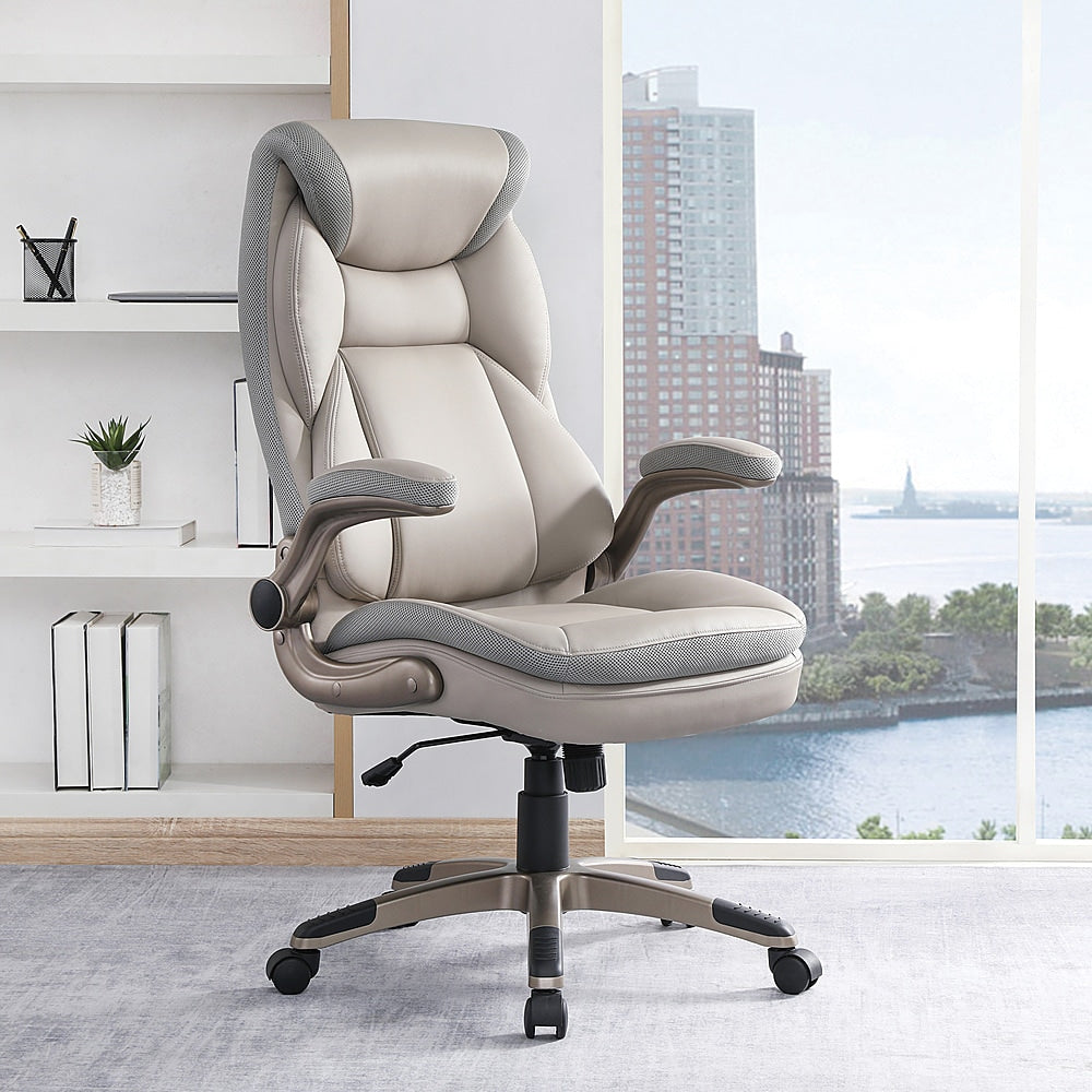 Office Star Products - Exec Bonded Lthr Office Chair - Taupe / Cocoa_9