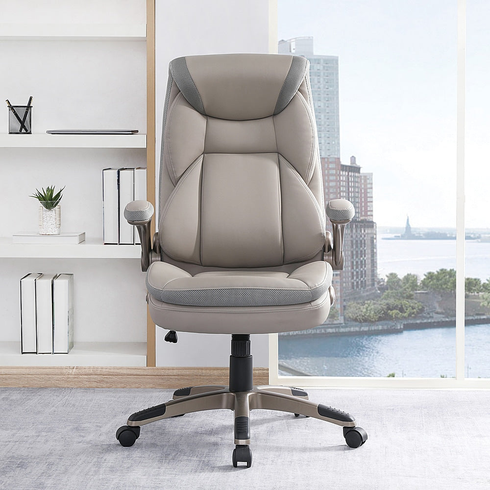 Office Star Products - Exec Bonded Lthr Office Chair - Taupe / Cocoa_7