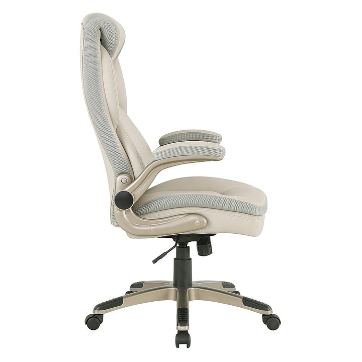 Office Star Products - Exec Bonded Lthr Office Chair - Taupe / Cocoa_3