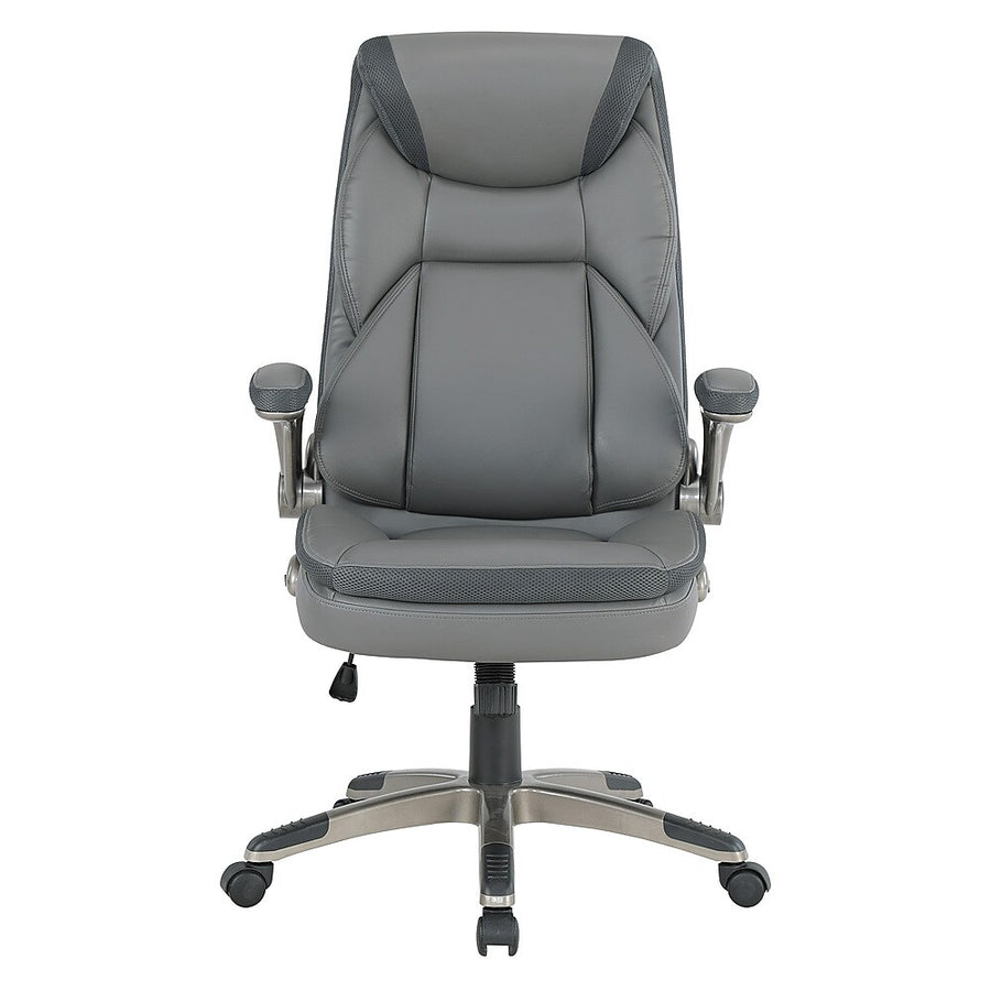 Office Star Products - Exec Bonded Lthr Office Chair - Charcoal / Titanium_0