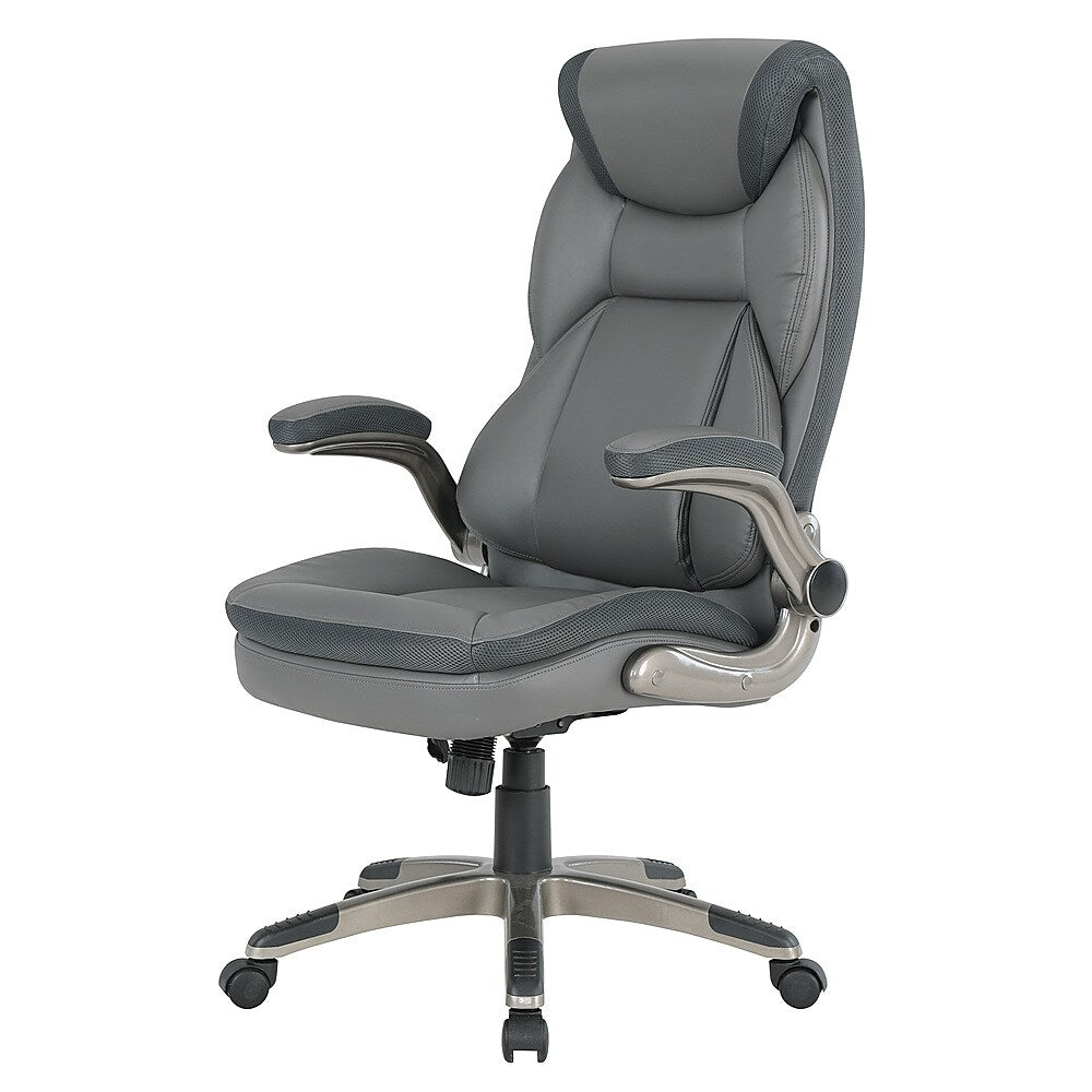 Office Star Products - Exec Bonded Lthr Office Chair - Charcoal / Titanium_8