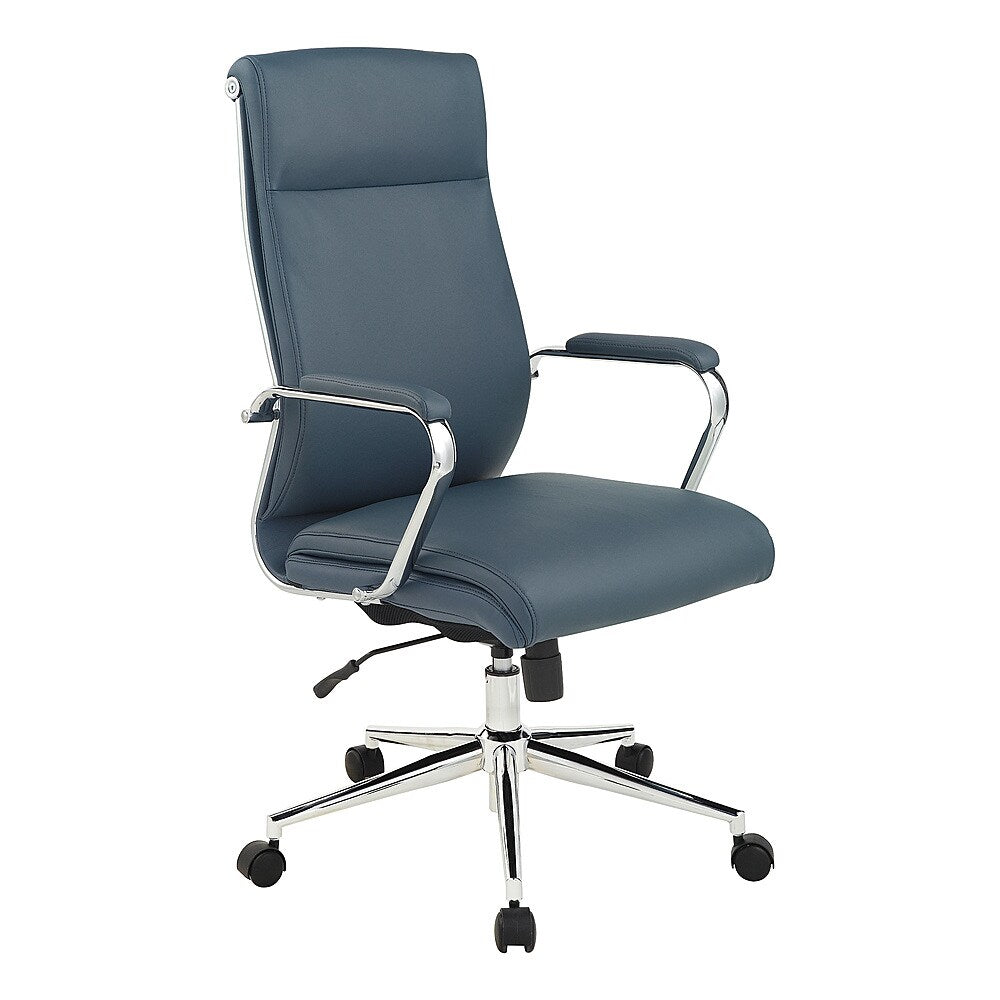 Office Star Products - High Back Antimicrobial Fabric Chair - Dillon Blue_1