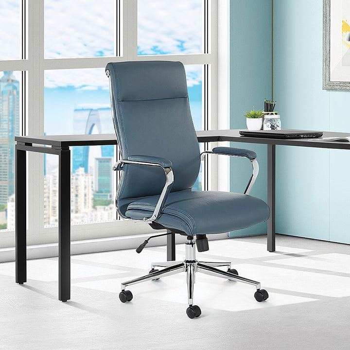 Office Star Products - High Back Antimicrobial Fabric Chair - Dillon Blue_7