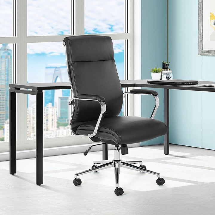 Office Star Products - High Back Antimicrobial Fabric Chair - Dillon Black_6