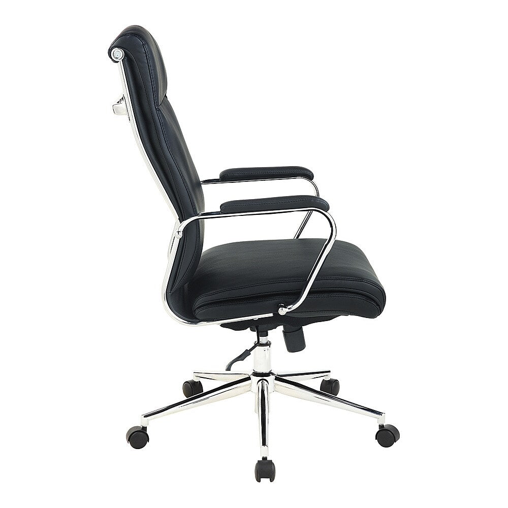 Office Star Products - High Back Antimicrobial Fabric Chair - Dillon Black_2