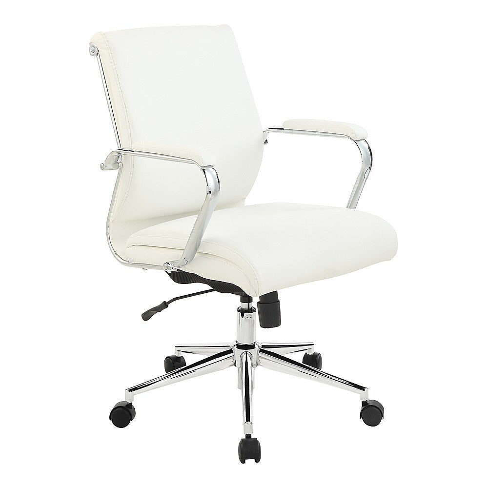 Office Star Products - Mid Back Antimicrobial Fabric Chair - Dillon Snow_1