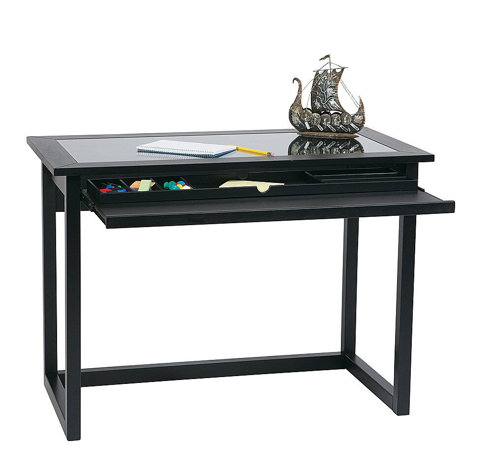 OSP Home Furnishings - Tool Less Meridian Computer Desk - Black / Clear Glass_1