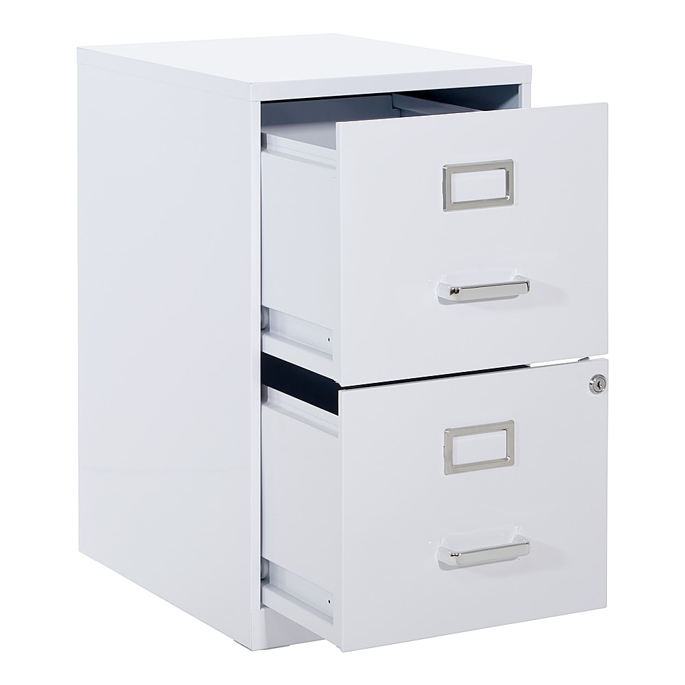 OSP Home Furnishings - 2 Drawer Locking Metal File Cabinet - White_4