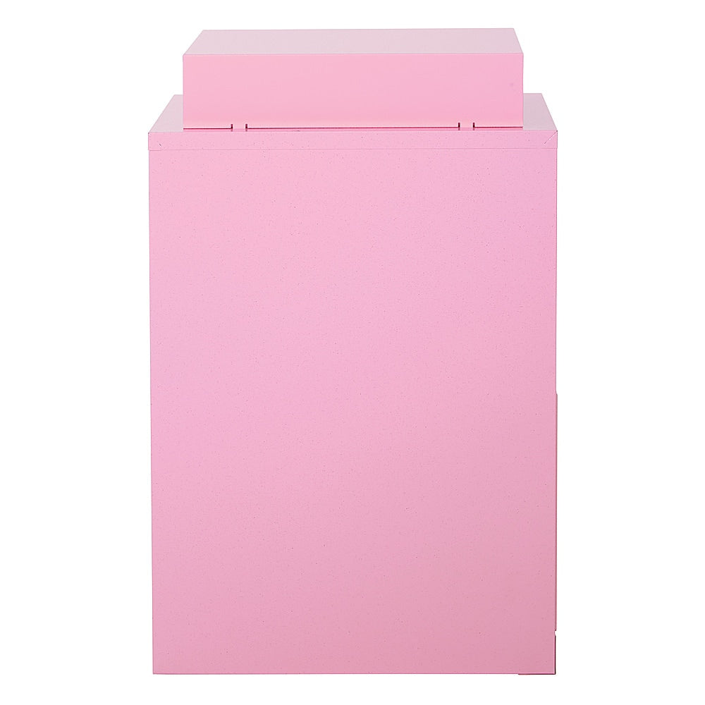 OSP Home Furnishings - 3 Drawer Locking Metal File Cabinet with Top Shelf - Pink_7