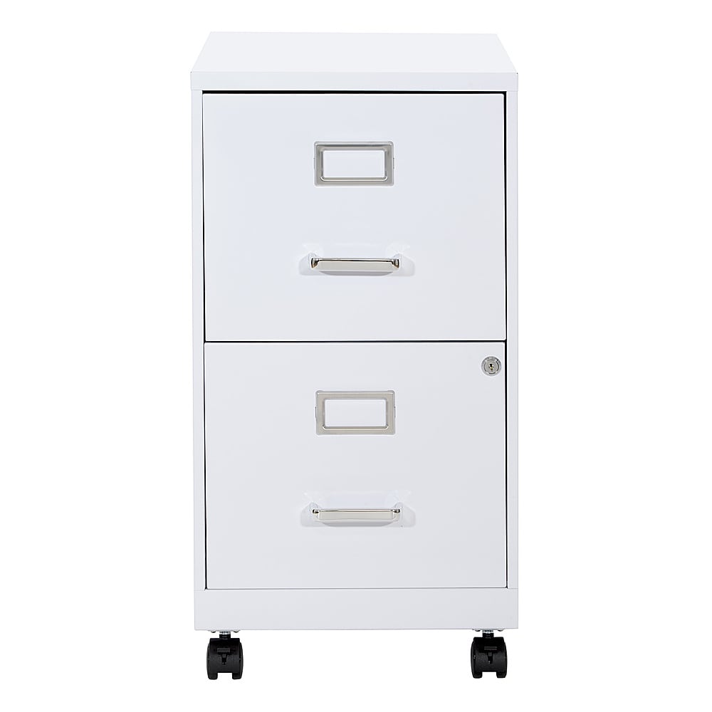 OSP Home Furnishings - 2 Drawer Mobile Locking Metal File Cabinet - White_0