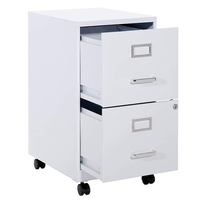 OSP Home Furnishings - 2 Drawer Mobile Locking Metal File Cabinet - White_6
