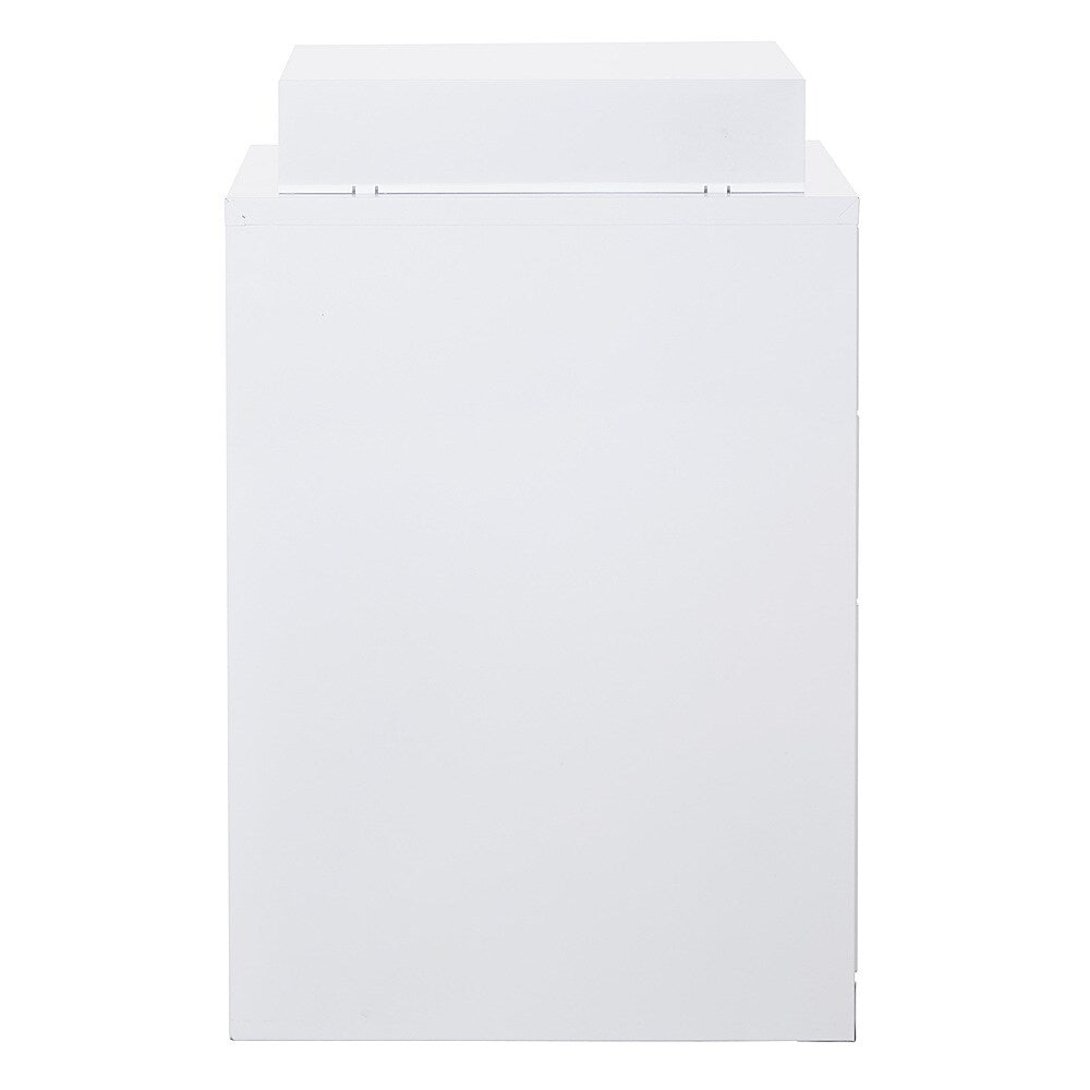 OSP Home Furnishings - 3 Drawer Locking Metal File Cabinet with Top Shelf - White_7