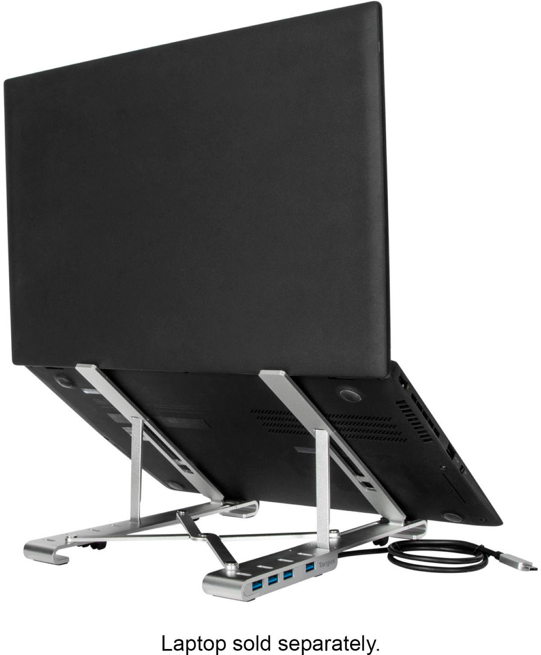 Targus - Portable Laptop Stand + Integrated USB-A Hub - Silver_8