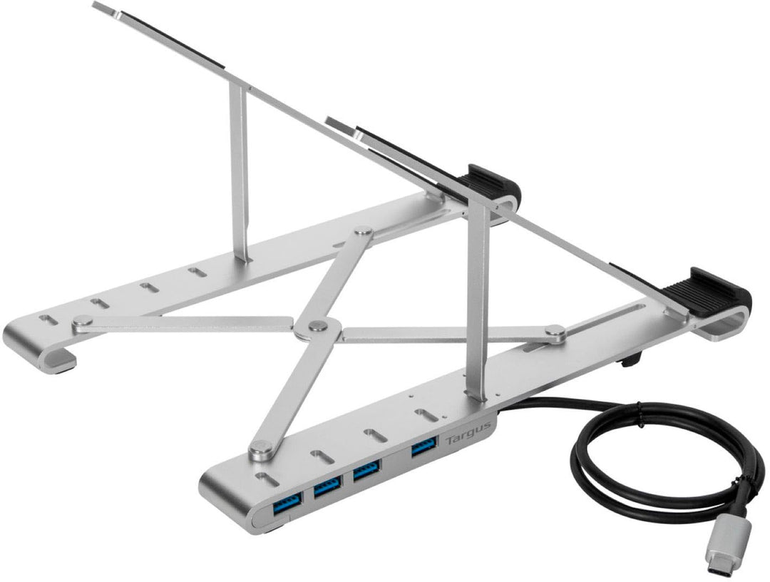 Targus - Portable Laptop Stand + Integrated USB-A Hub - Silver_5