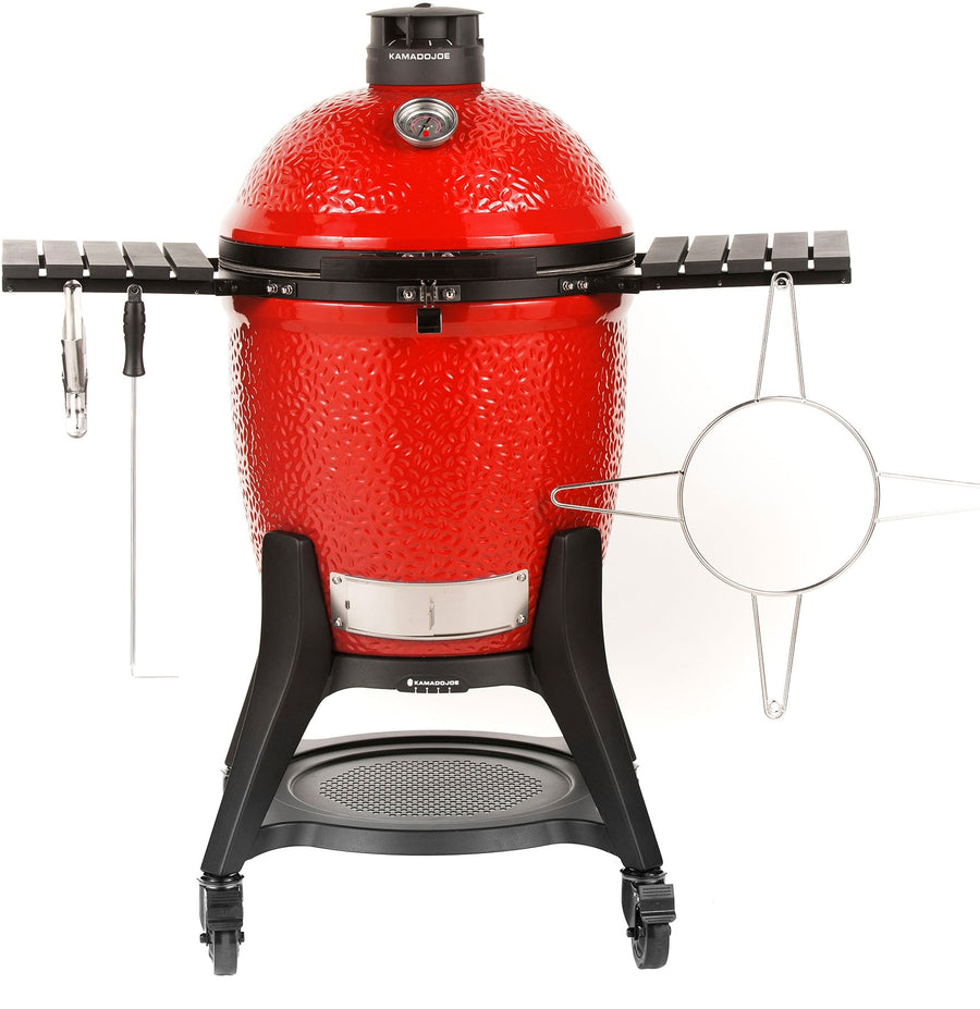 KAMADO JOE - CLASSIC JOE III Charcoal Grill with cart and locking wheels - Blaze Red_0